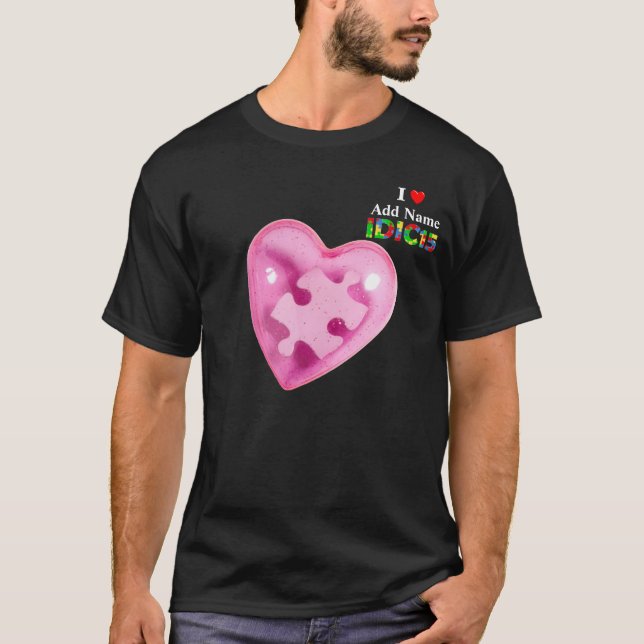 T-shirt IDIC15 Mens Chemise rose Coeur Personnaliser (Devant)