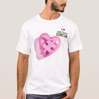 T-shirt IDIC15 Mens Chemise rose Personnaliser de puzzle
