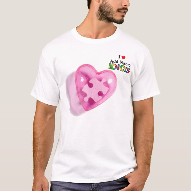 T-shirt IDIC15 Mens Chemise rose Personnaliser de puzzle (Devant)