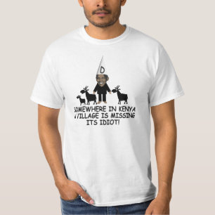 T-shirt Idiot anti Obama de village