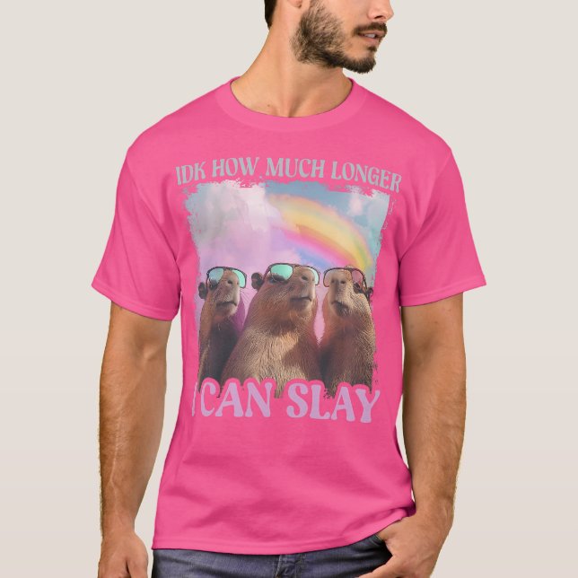 T-shirt Idk Combien De Temps Je Peux Lancer Capybara (Devant)
