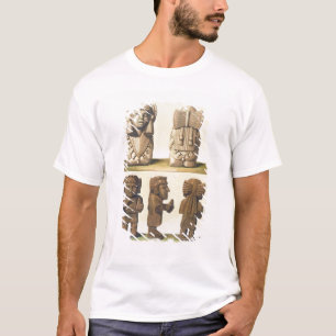 T-shirt Idoles aztèques, Mexique (lithographie de couleur