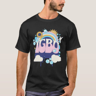 T-shirt Igbo Paix Lettres 60s Ancêtre Initiation ADN R