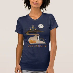 T-shirt Iggy noir et blanc et maison hantée d'Halloween