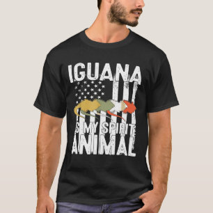 T-shirt Iguana Est Mon Esprit Animal Usa Patriotique Améri