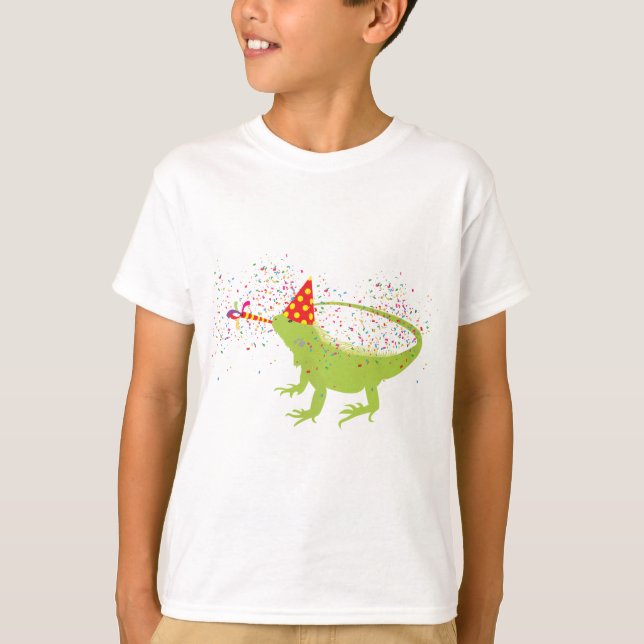 T-shirt Iguana Lizard Fête Animaux ayant une fête (Devant)