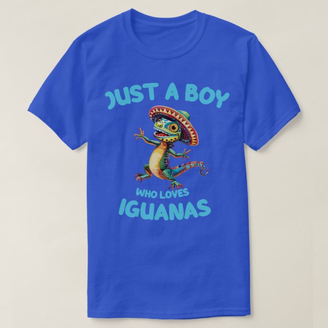 T-shirt Iguana Lizard Juste Un Garçon Qui Aime Les Iguanas (Design devant)