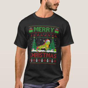 T-shirt Iguana Lover Xmas Éclairage Père Noël Ugly Iguana
