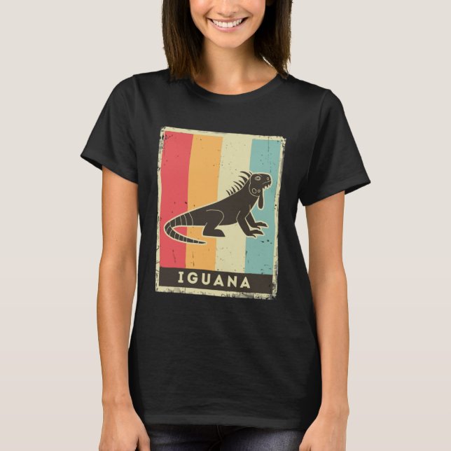 T-shirt Iguana  Retro Poster Animal (Devant)