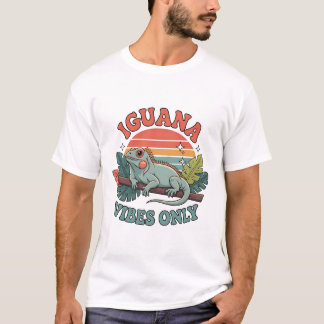 T-shirt Iguana Vibes Only Cute Retro Iguana Reptile Lover 