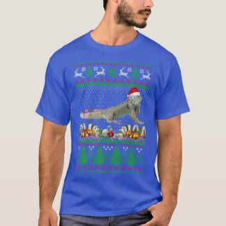 T-shirt Iguanas de Noël moches Santa Hat Lights cadeaux de