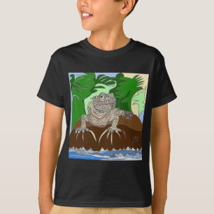 T-shirt Iguane sur une roche