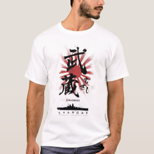 T-shirt IJN Musashi Battleship Calligraphie