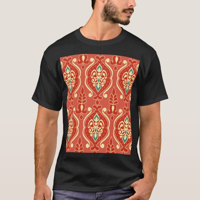 T-shirt Ikat artisanal : Tissu Boho Ethnique (Devant)
