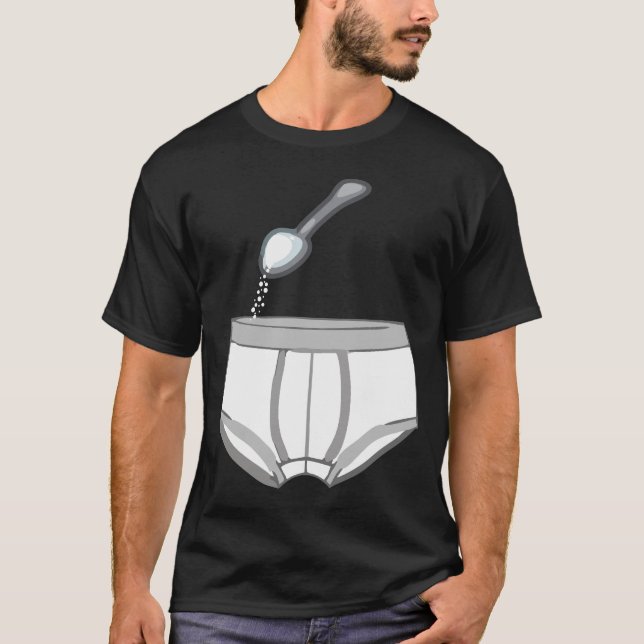T-shirt Il a du sucre dans ses Briefs Cuillère pleine (Devant)