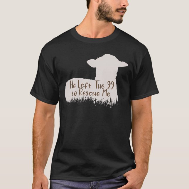 T-shirt Il A Quitté Les 99 Pour Me Secourir Agneau Drôle (Devant)