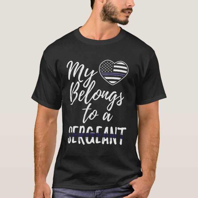 T-shirt Il Appartient À Un Ami Sergent De Police (Devant)