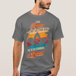 T-shirt Il devient une légende Végétarien Anniversaire Vég