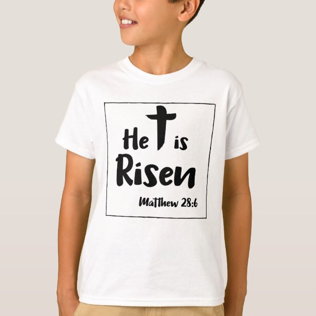 T-shirt Il est écriture sainte levée de Pâques (Devant)