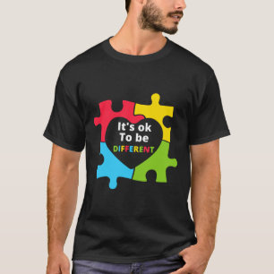 T-shirt Il Est Ok D'Être Différent Puzzle Coeur Autisme Se
