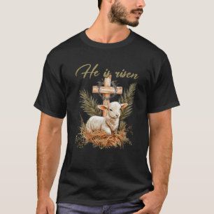 T-shirt Il Est Ressuscité Agneau Mouton Croix Jésus Christ