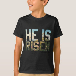 T-shirt Il Est Ressuscité Croix Fleur sauvage Jésus Christ