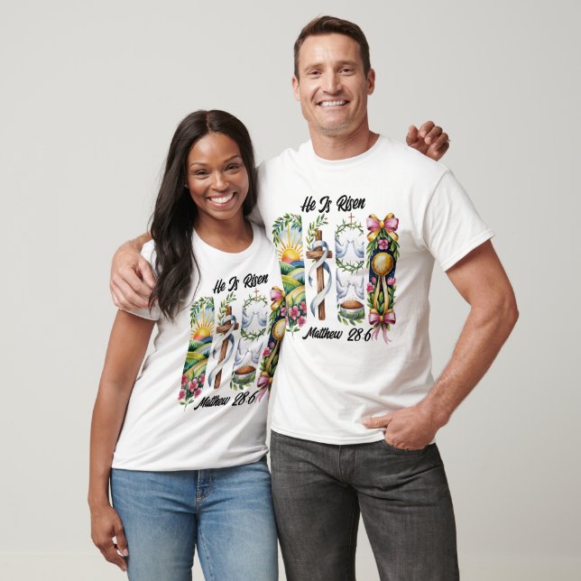 T-shirt Il Est Ressuscité Doves De Pâques (Unisexe)
