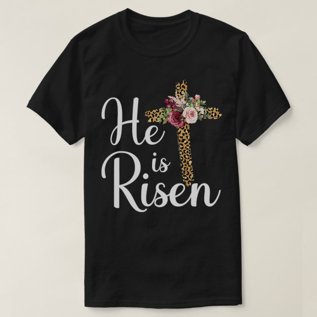 T-shirt Il est ressuscité Jésus Christ traverse Pâques 1 (Design devant)