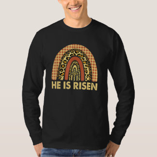 T-shirt Il est ressuscité Leopard Arc-en-ciel Christian Jé