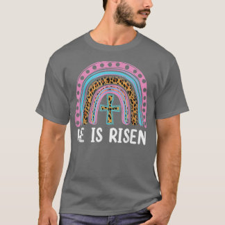 T-shirt Il est ressuscité Leopard Arc-en-ciel Christian Jé