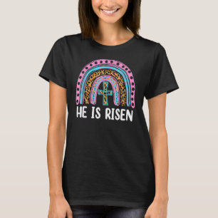 T-shirt Il est ressuscité Leopard Arc-en-ciel Christian Jé