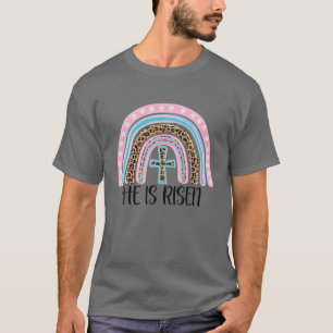 T-shirt Il est ressuscité Leopard Arc-en-ciel Christian Jé