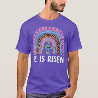 T-shirt Il est ressuscité Leopard Arc-en-ciel Christian Jé