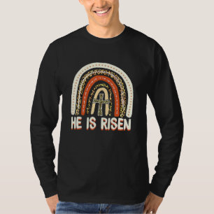 T-shirt Il est ressuscité Leopard Arc-en-ciel Christian Jé