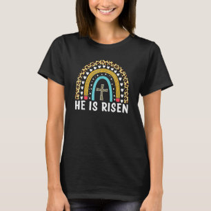 T-shirt Il est ressuscité Leopard Arc-en-ciel Christian Jé