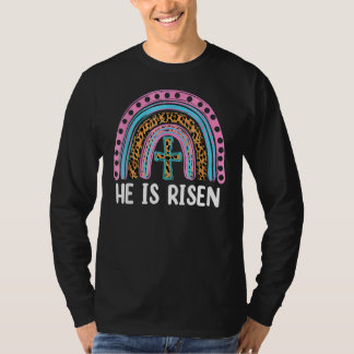 T-shirt Il est ressuscité Leopard Arc-en-ciel Christian Jé