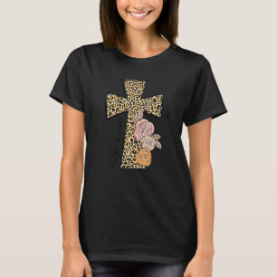 T-shirt Il Est Ressuscité Leopard Christian Jesus Cross Ha