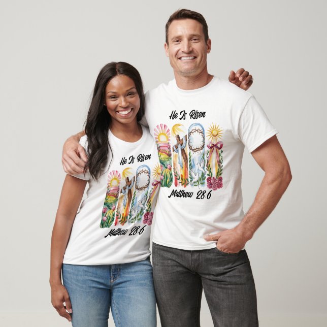 T-shirt Il Est Ressuscité Lys De Pâques (Unisexe)