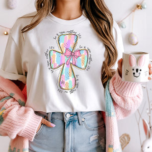 T-shirt Il est ressuscité, Pastel Cross Pâques
