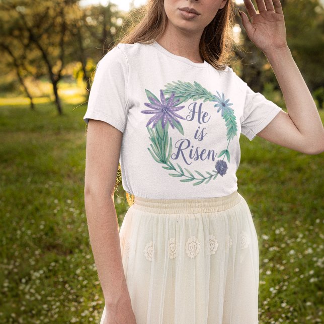 T-shirt Il est ressuscité religieux Pâques Floral chrétien (Créateur téléchargé)