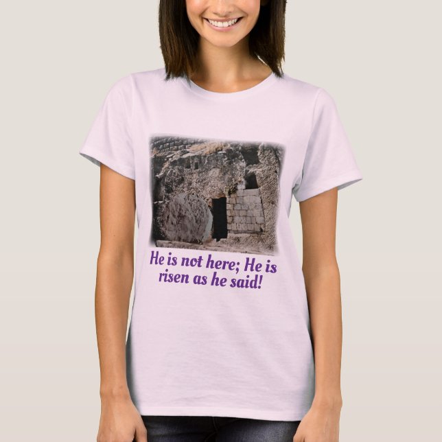 T-shirt Il est ressuscité Tombe vide (Devant)