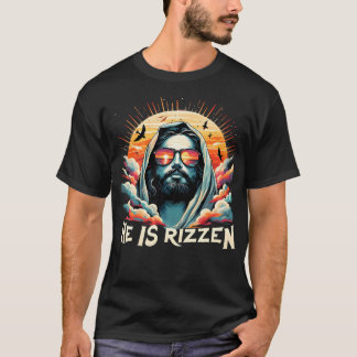 T-shirt Il Est Rizzen Christian Est Rizzen Retro Croire En