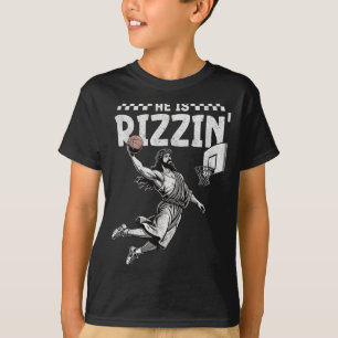T-shirt Il est Rizzin Christian Jésus jouant au basket Ea