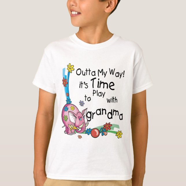 T-shirt Il est temps de jouer avec grand-mère (Devant)