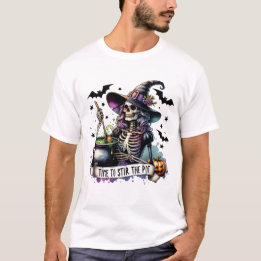 T-shirt Il est temps de remuer la sorcière de squelette po