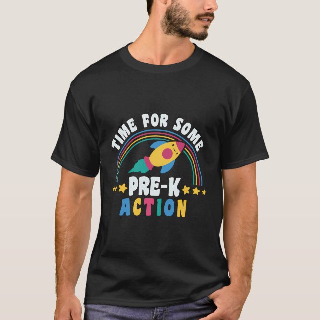 T-shirt Il Est Temps De Revenir À L'École Pour Une Action  (Devant)