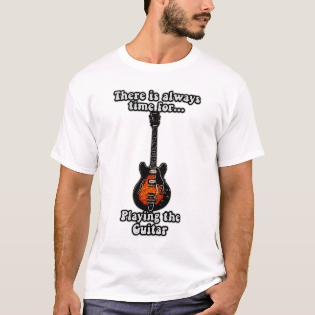 T-shirt Il est toujours temps de jouer de la guitare. rétr (Devant)