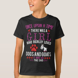 T-shirt Il Était Une Fille Amoureux Chiens Et Chèvre