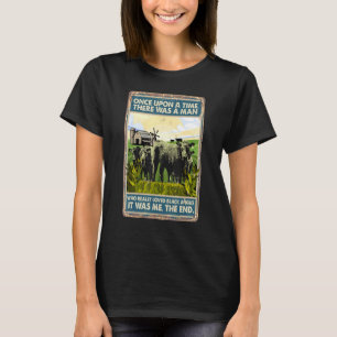 T-shirt Il était une fois un homme  Race de vache Noir 