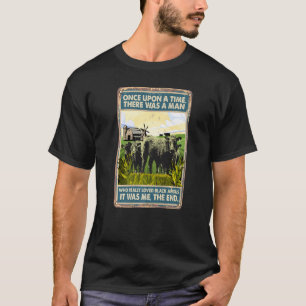 T-shirt Il Était Une Fois Un Homme Vache race Noir
